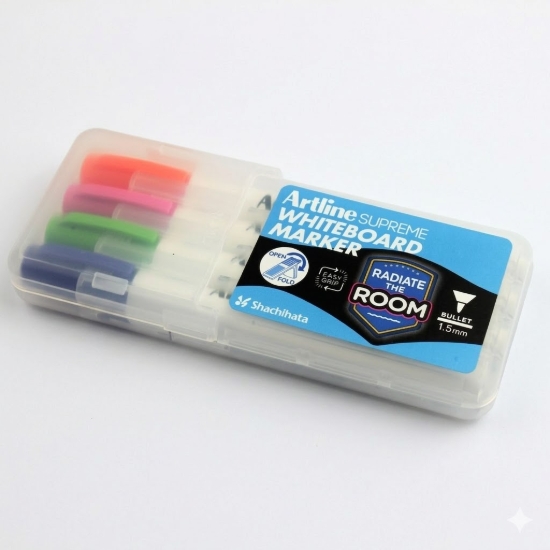 Picture of Set of 4 Light Color Round Tip Whiteboard Markers – Artline Supreme Model EPF-507