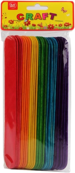 Bild von Set aus bunten breiten Holzstäbchen 25 Stück – Simba MB - 1014