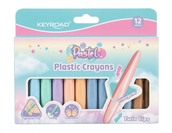Image de Crayons de cire pastel double pointe Keyroad - modèle KR973343