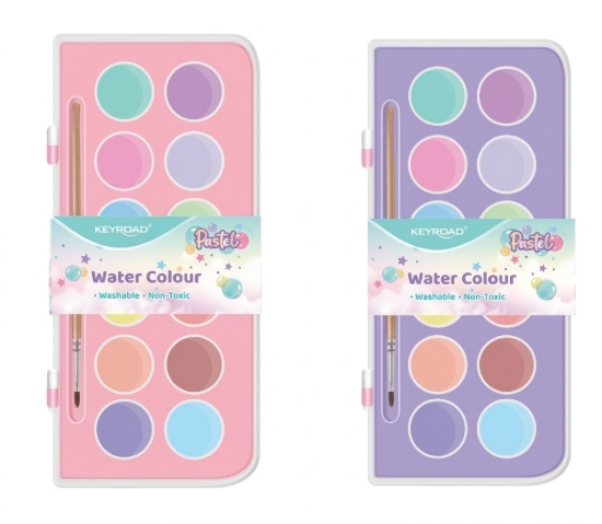 图片 Keyroad 水彩饼12色套装附画笔 – 型号 KR972426