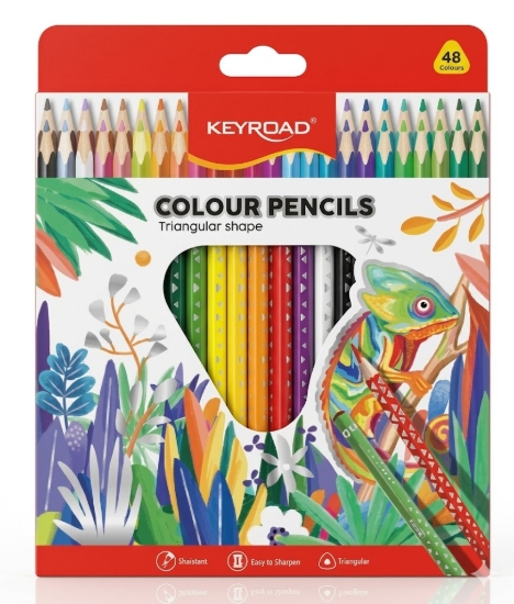 Image de Set de Crayons de Couleur Médicaux Triangulaires 48 Couleurs - Keyroad Modèle KR972504