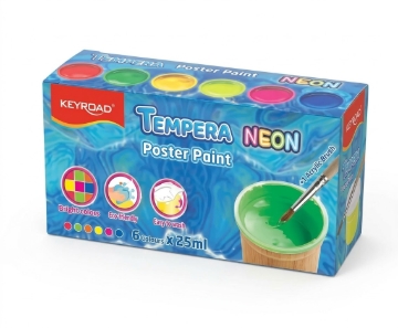 Picture of Neon poster colors, 25 ml pack, 6 colors – Keyroad Model KR972984