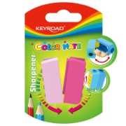 Bild von Keyroad Color Mate Kunststoffspitzer 2 Öffnungen 1 Stück auf Karte sortierte Farben Modell KR971876