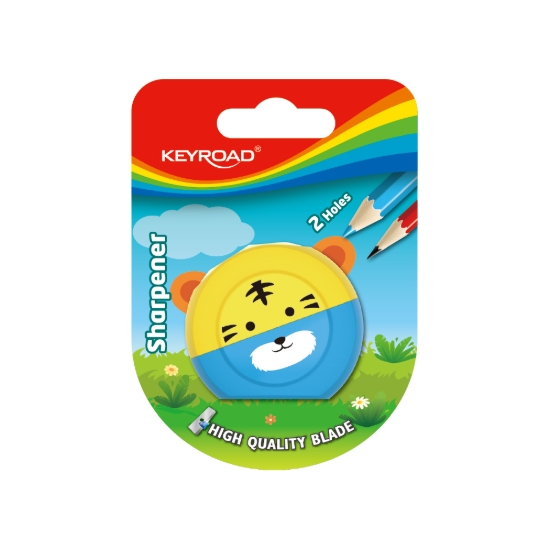 Bild von Keyroad Kunststoffspitzer mit 2 Öffnungen, 1 Stück auf Karte, verschiedene Farben, Modell KR971893