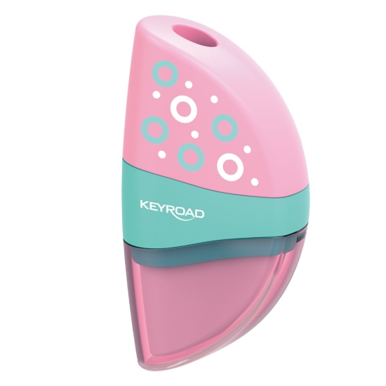 Bild von Keyroad Pastell Kunststoff Anspitzer 1 Loch + Radierer Mehrfarbig Modell KR972538