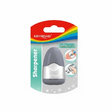Image de Taille Crayon Plastique Métallique Keyroad 2 Trous Avec Réservoir Et Gomme 1 Carte Multicolore Modèle KR972936