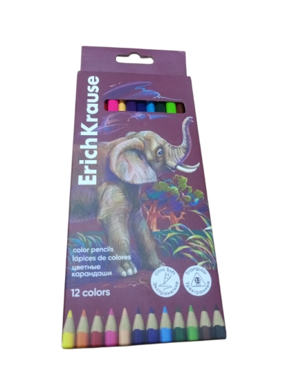 Picture of Erich Krause Colored Pencils Set 12 Colors Triangular 3.3 mm Model 61814