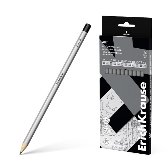 Picture of Erich Krause Graphite Pencils Set 12 Pieces Hexagonal 0.2 mm Model 56081