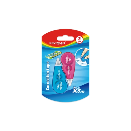图片 Keyroad 超顺滑修正带 5毫米 × 5米 2个 吸塑卡装 多色 型号 KR971915