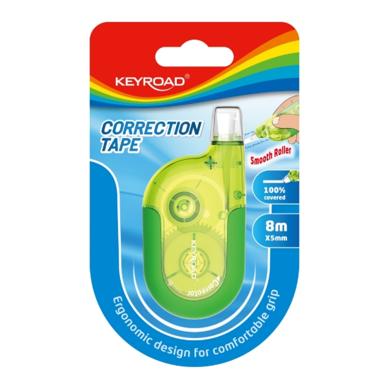 Picture of Keyroad Correction Tape 5 mm × 8 m Card Assorted Colors Model KR971827
