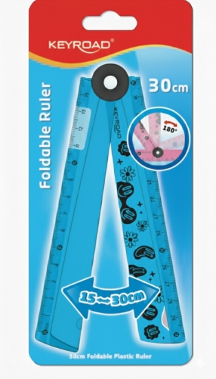 Picture of Keyroad Foldable Plastic Ruler 30 cm Assorted Colors Card Model KR973146