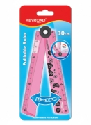 Picture of Keyroad Foldable Plastic Ruler 30 cm Assorted Colors Card Model KR973146