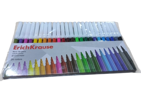 Picture of Erich Krause Felt Tip Markers Set 24 Colors - Model 61826