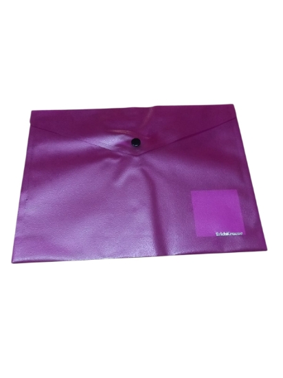 图片 Erich Krause 按扣文件袋 荧光红 140微米 B5 型号59143