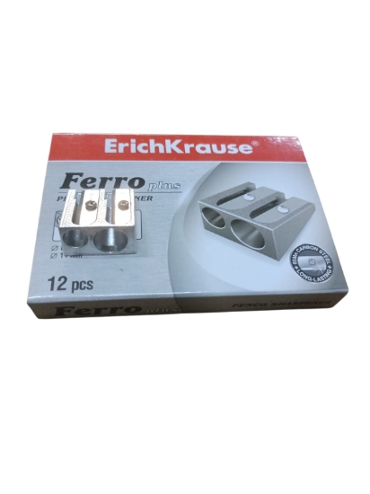 Image de Taille-crayon métal Erich Krause Ferro 2 trous argent Modèle 07075