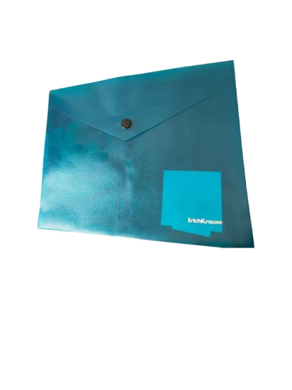 图片 Erich Krause 按扣文件袋 A5 绿松石色 型号EK59142