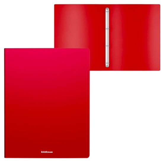 Picture of Erich Krause Ring Binder with Cover 4 D-Rings Red with Sleeve Mechanism 24 mm Spine A4