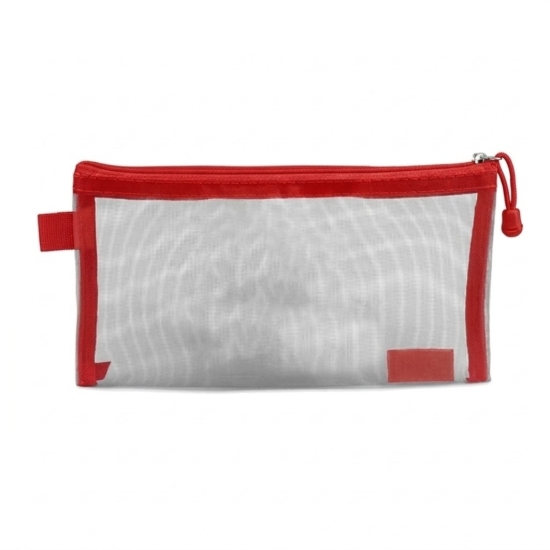 Image de Pochette zippée en maille rouge B6 modèle M008