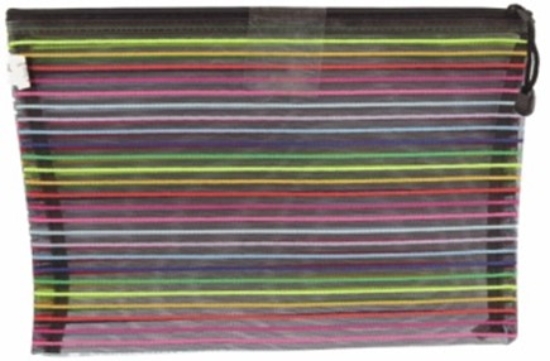 Picture of Simba Smash Black Striped Zipper Folder A4 Model S6544-BK