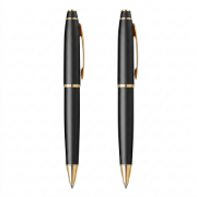 Picture of SCRIKSS MATT FOUNTAIN PEN + BALL PEN + 3 CARTRIDGES SET 35 BLACK X GOLD IN PREMIUM BOX MODEL 85988