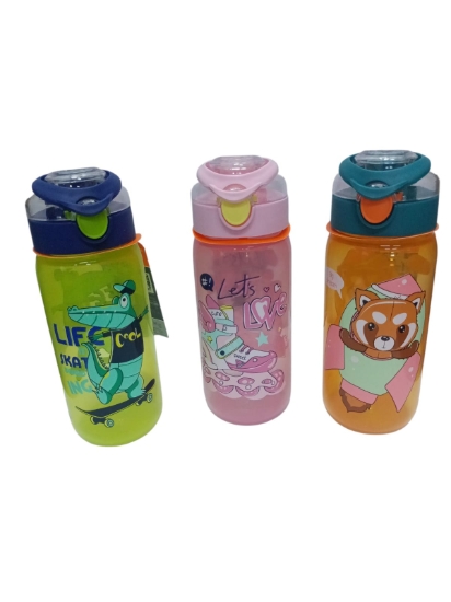 Bild von Renga Saga auslaufsichere Wasserflasche mit Griff, fluoreszierende Farben und Cartoon-Motive 530 ml Modell 912174
