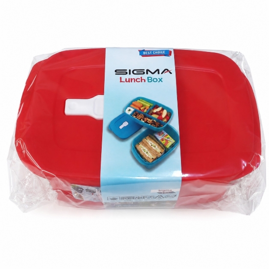 Picture of Sigma Dark Red Divided Lunch Box 2 Tiers 2 Liters