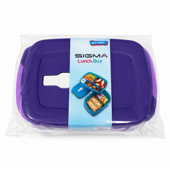 Picture of Sigma Dark Purple Divided 2-Tier Lunch Box 2 L