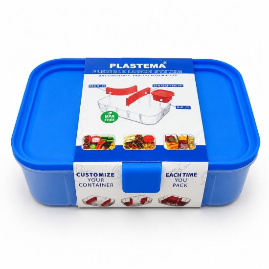 Picture of Plastima Flexible Assorted Colors Divided Lunch Box 1600 ml