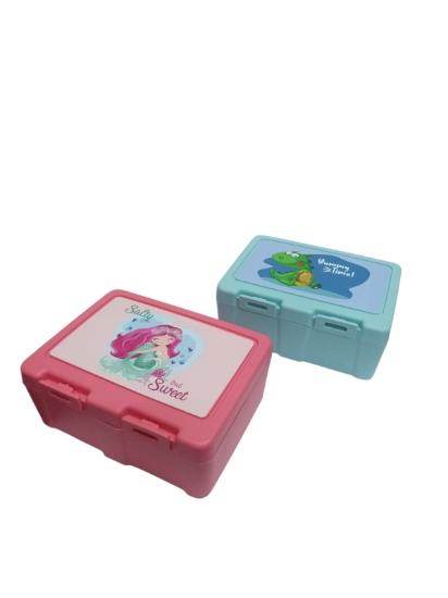 Picture of Gondol Joyful Assorted Colors Divided Lunch Box with Spoon and Fork Model G-499