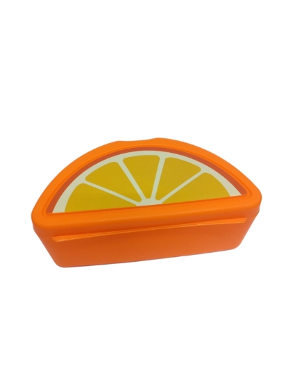 Picture of Gondol Orange Shape Assorted Colors Divided Lunch Box with Spoon and Fork Model G-498-O