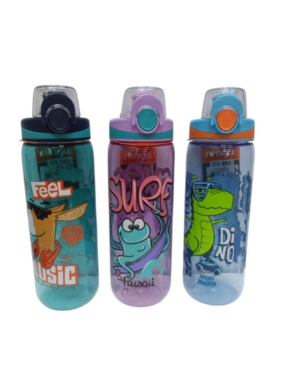 Bild von Renga Trigo auslaufsichere Wasserflasche mit Griff, fluoreszierende Farben, Cartoon-Designs 630 ml Modell 912171