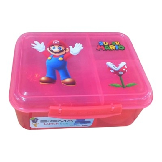 Picture of Sigma Disney Designs Transparent Salmon Divided Lunch Box 2.25 L