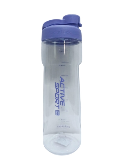 Image de Gourde sport Lock & Lock Active transparente avec couvercle violet et poignée 730 ml modèle ABF724VOL