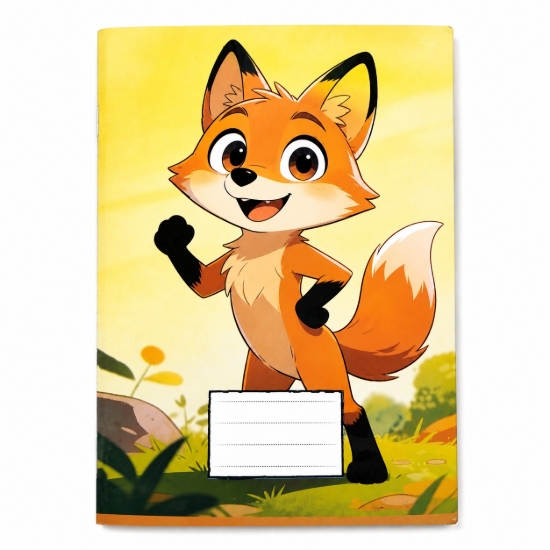 Picture of Extra Line School Notebook Staple Binding Ruled 60 Sheets Fox Design Duplex Cover 16 × 22.5 cm