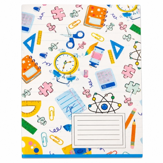 Picture of Extra Line School Notebook Staple Binding Ruled 60 Sheets Mathematics Design Duplex Cover 16 × 22.5 cm