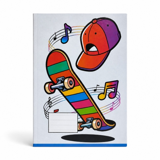 Picture of Extra Line School Notebook Staple Binding Squared 40 Sheets Skate Design Duplex Cover 16 × 22.5 cm