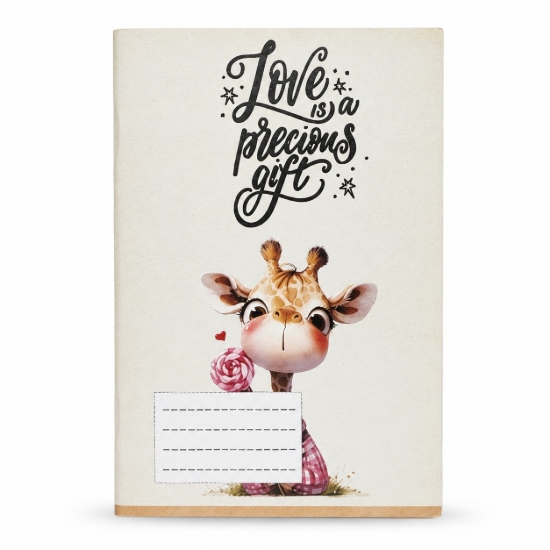 Picture of Extra Line School Notebook Staple Binding Squared 40 Sheets Giraffe Design Duplex Cover 16 × 22.5 cm