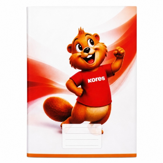 Picture of Extra Line School Notebook Staple Binding Ruled 60 Sheets Squirrel Design Duplex Cover 16 × 22.5 cm