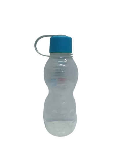 Imagen de Botella de agua deportiva Lock & Lock Ice & Fun transparente con tapa azul y asa 420 ml modelo HAP803N