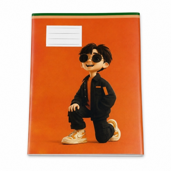 Picture of Extra Line School Notebook Staple Binding Ruled 60 Sheets Casual Boy Design Duplex Cover 16 × 22.5 cm