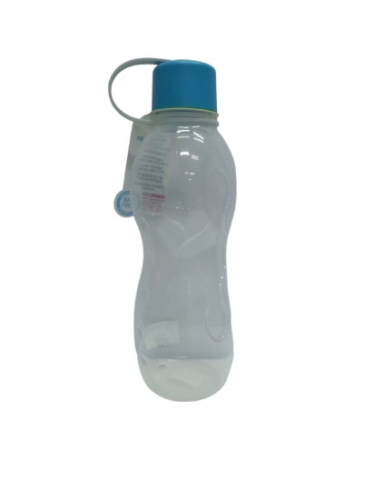 Imagen de Botella de agua deportiva Lock & Lock Ice & Fun transparente con tapa azul y asa 620 ml modelo HAP804N