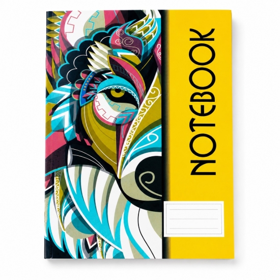 Picture of Extra Line College Notebook Staple Binding 1/2 cm Ruled 36 Sheets Warrior Mask Design Coated Bristol Cover A4