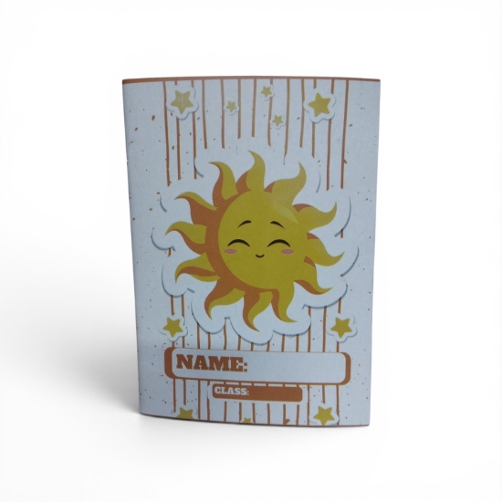 Picture of Extra Line School Notebook Staple Binding English Ruled 60 Sheets Sun Design Duplex Cover 16 × 22.5 cm