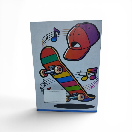 Picture of Extra Line staple-bound squared school notebook 28 sheets skate design duplex cover 16 × 22.5 cm