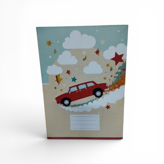 Picture of Extra Line staple-bound 9-line school notebook 28 sheets cars and stars design duplex cover 16 × 22.5 cm