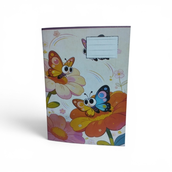 Bild von Extra Line Schulheft geheftet 4 Linien 60 Blatt Schmetterlings-Design Duplex-Umschlag 16 × 22,5 cm