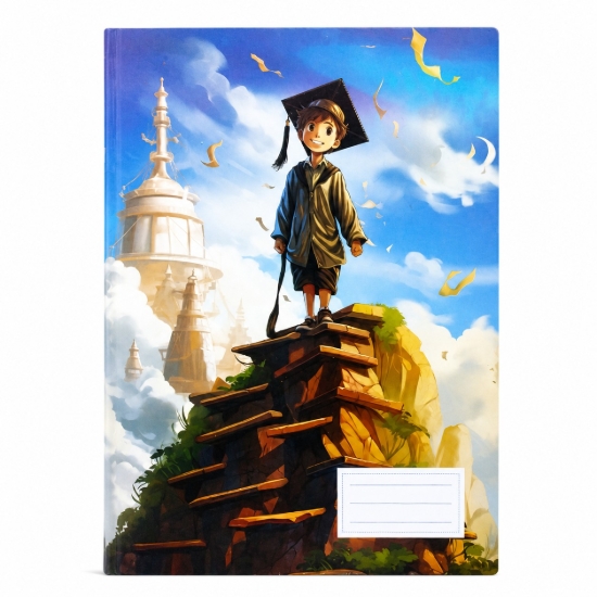 Bild von Extra Line College-Notizbuch geheftet Englisch 40 Blatt Ambitions-Design Bristol-beschichteter Umschlag A4