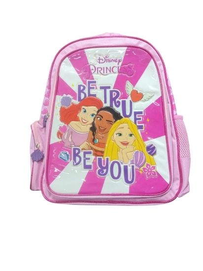 Imagen de Mochila escolar Princess rosa 3 compartimentos con cremallera 16 litros