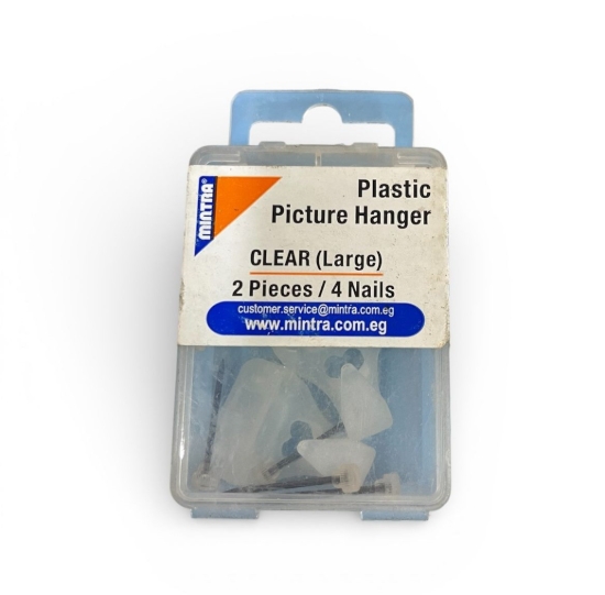 Imagen de Paquete de 4 perchas de plástico transparente de tamaño mediano + 4 tornillos - Mintra