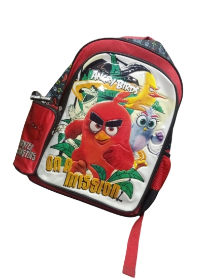图片 Angry Birds 黑色 × 红色学生背包 2个拉链隔层 16升